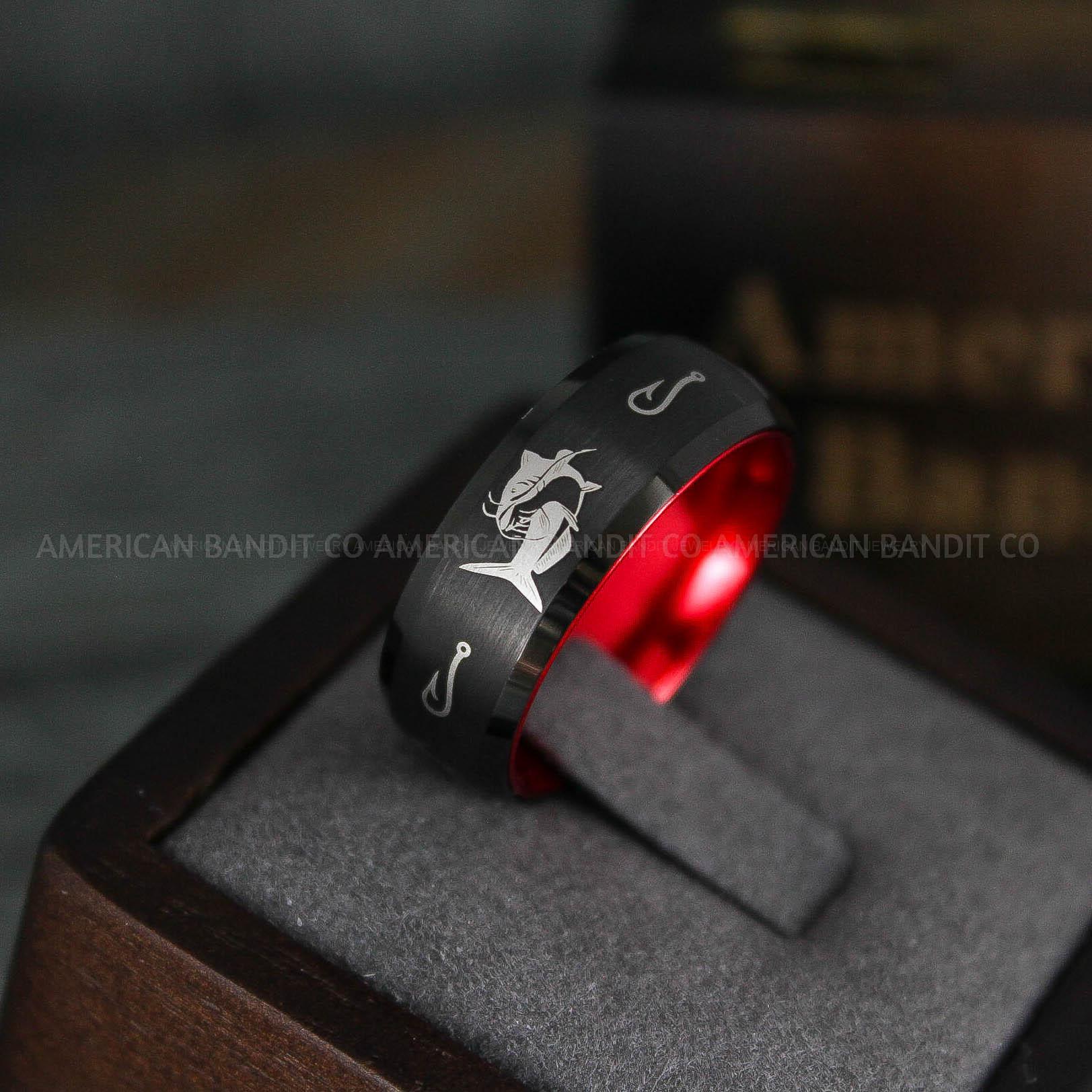 IMG_5710 Catfish Ring, Catfish Jewelry, Fishing Ring, Fisherman Ring, Catfish Wedding Ring, Hunting Ring, Fish Hooks Ring - Image 1