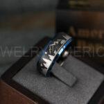 Forest Ring, Mountain Range Ring, Mountains Scene Ring, Wolf Ring, Hunting Wedding Band