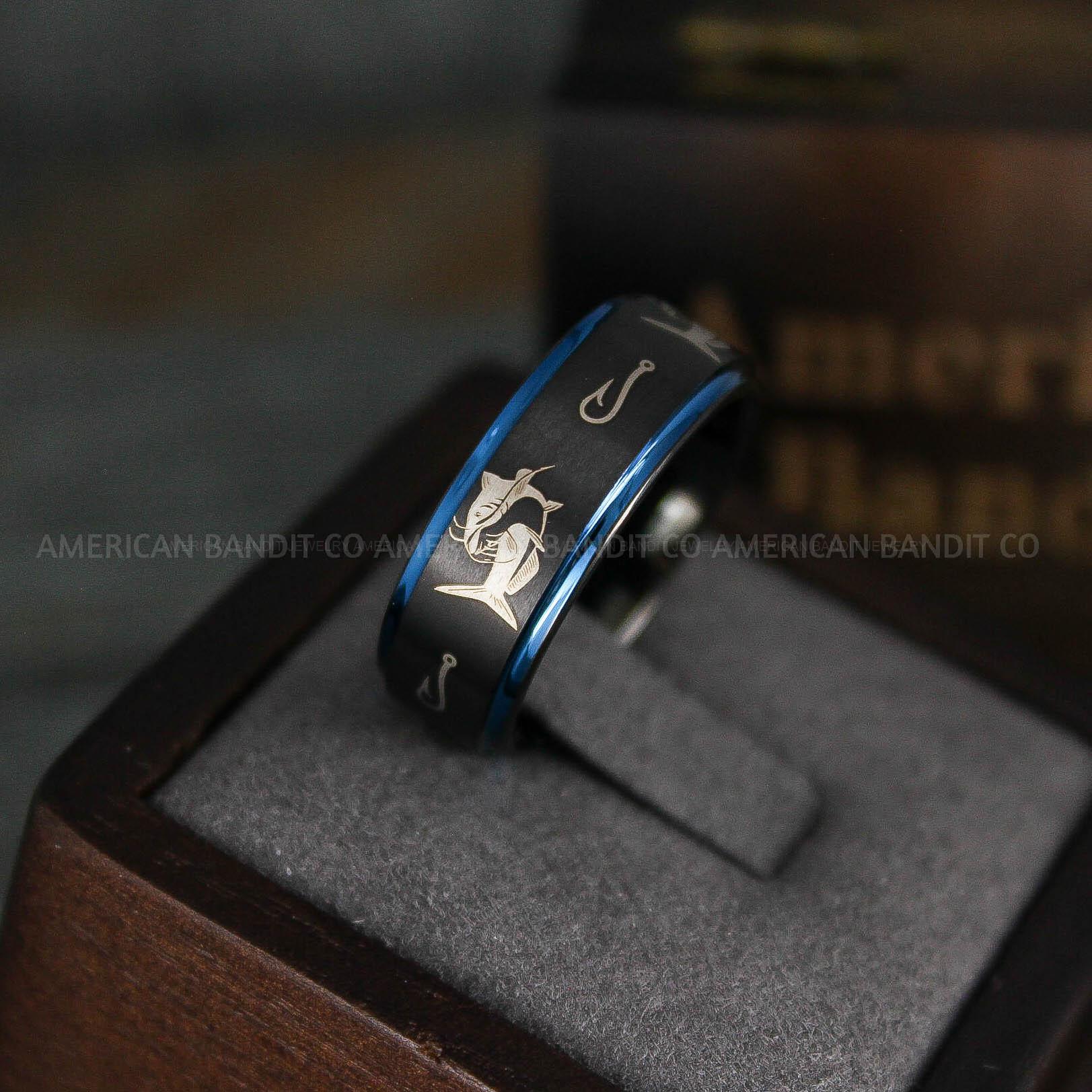 IMG_5717 Catfish Ring, Catfish Jewelry, Fishing Ring, Fisherman Ring, Catfish Wedding Ring, Hunting Ring, Fish Hooks Ring - Image 1