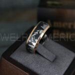 Forest Ring, Mountain Range Ring, Mountains Scene Ring, Wolf Ring, Hunting Wedding Band