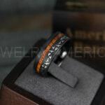 Flying Geese Rings, Geese Wedding Rings, Goose Hunting Ring, Hunting Jewelry, Black Wedding Band, Duck Hunting Goose Hunting Black Duck Band