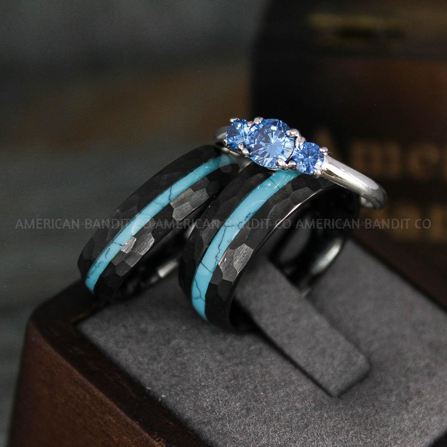 IMG_5743 Turquoise Rings, Turquoise Wedding Rings, Turquoise Wedding Bands, Turquoise Jewelry, Blac Wedding Rings, Black Wedding Bands, Turquoise Rings - Image 1