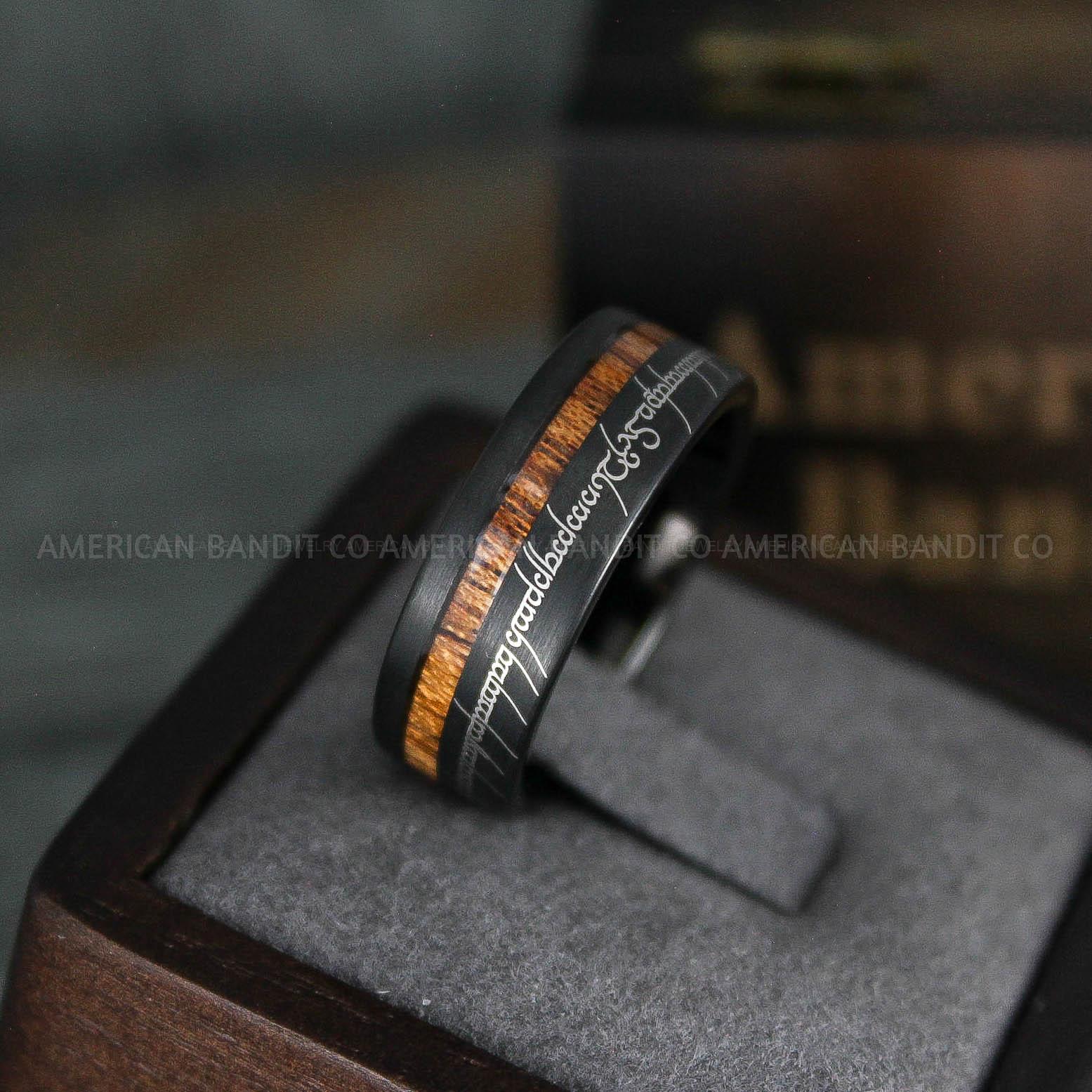 IMG_5748 Elvish Ring, Elvish Wedding Ring, Elvish Wedding Band, Elvish Jewelry, Black Wedding Ring - Image 1