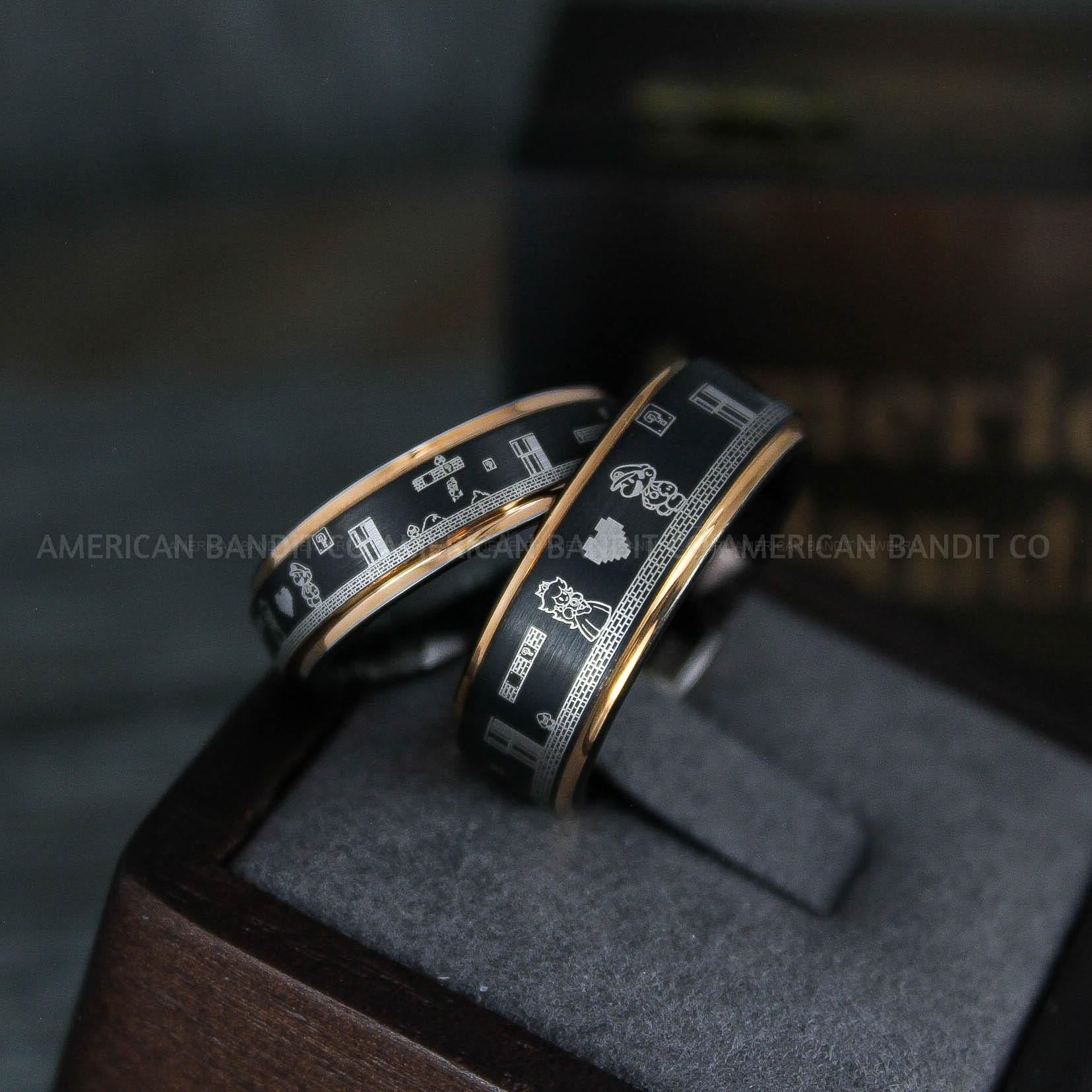 IMG_5749 Mario Rings, Mario Brothers Wedding Rings, Gamer Rings, Gamer Jewelry, Mario Wedding Bands, Gamer Wedding Rings - Image 1
