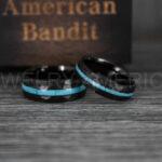 Turquoise Rings, Turquoise Wedding Rings, Turquoise Wedding Bands, Turquoise Jewelry, Blac Wedding Rings, Black Wedding Bands, Turquoise Rings - Image 3