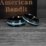 Turquoise Rings, Turquoise Wedding Rings, Turquoise Wedding Bands, Turquoise Jewelry, Blac Wedding Rings, Black Wedding Bands, Turquoise Rings - Image 2