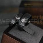 Sun and Moon Rings, Sun and Moon Wedding Rings, Sun and Moon Wedding Bands, Sun and Moon Jewelry, Couple Rings, Matching Couple Rings - Image 3