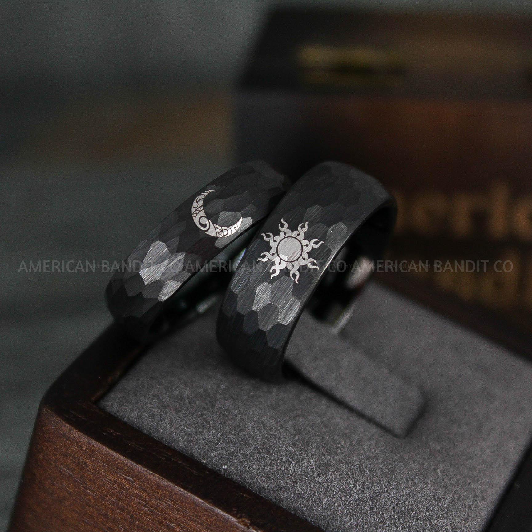 IMG_5763 Sun and Moon Rings, Sun and Moon Wedding Rings, Sun and Moon Wedding Bands, Sun and Moon Jewelry, Couple Rings, Matching Couple Rings - Image 1