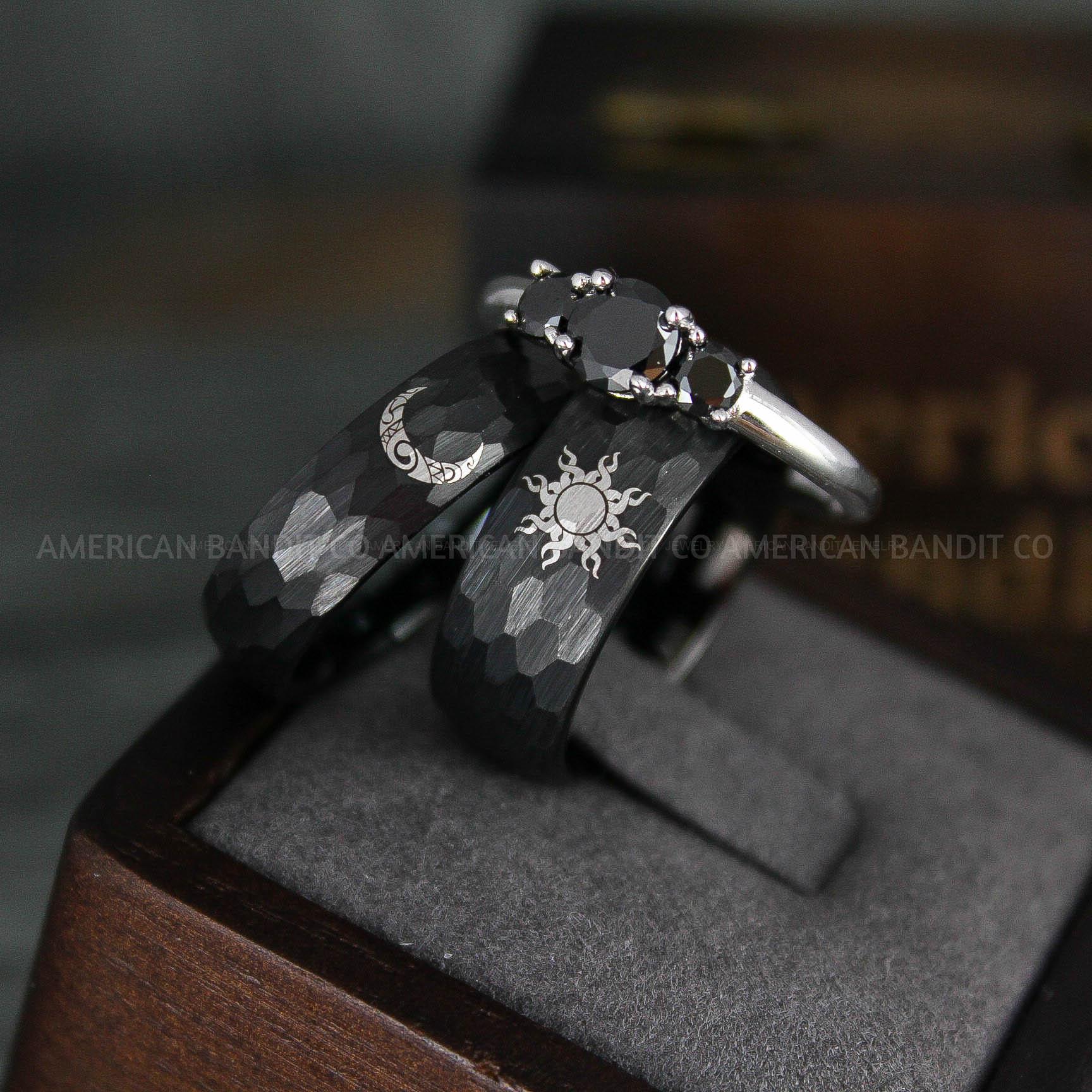 IMG_5764 Sun and Moon Rings, Sun and Moon Wedding Rings, Sun and Moon Wedding Bands, Sun and Moon Jewelry, Couple Rings, Matching Couple Rings - Image 1