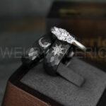 Sun and Moon Rings, Sun and Moon Wedding Rings, Sun and Moon Wedding Bands, Sun and Moon Jewelry, Couple Rings, Matching Couple Rings