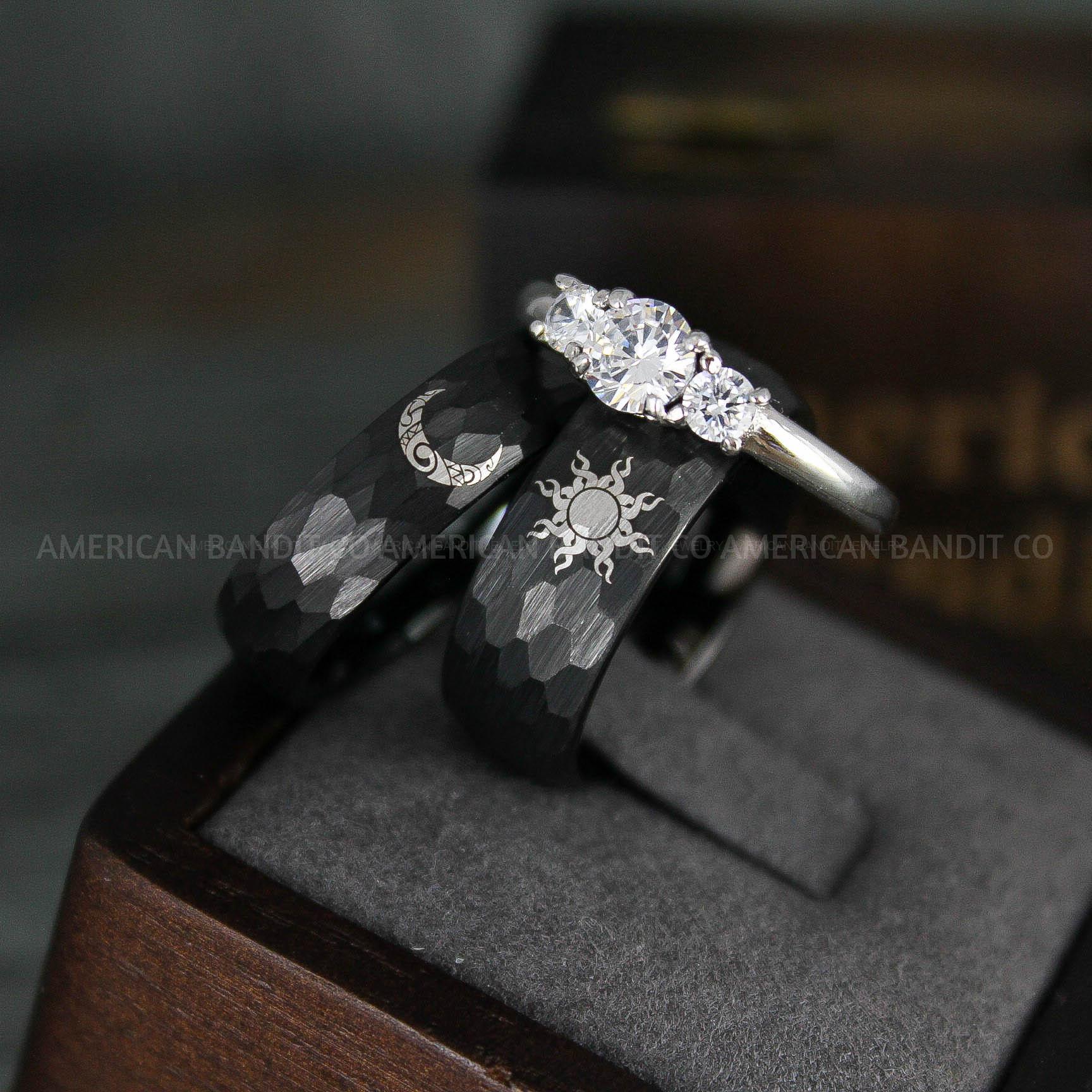 IMG_5767 Sun and Moon Rings, Sun and Moon Wedding Rings, Sun and Moon Wedding Bands, Sun and Moon Jewelry, Couple Rings, Matching Couple Rings - Image 1