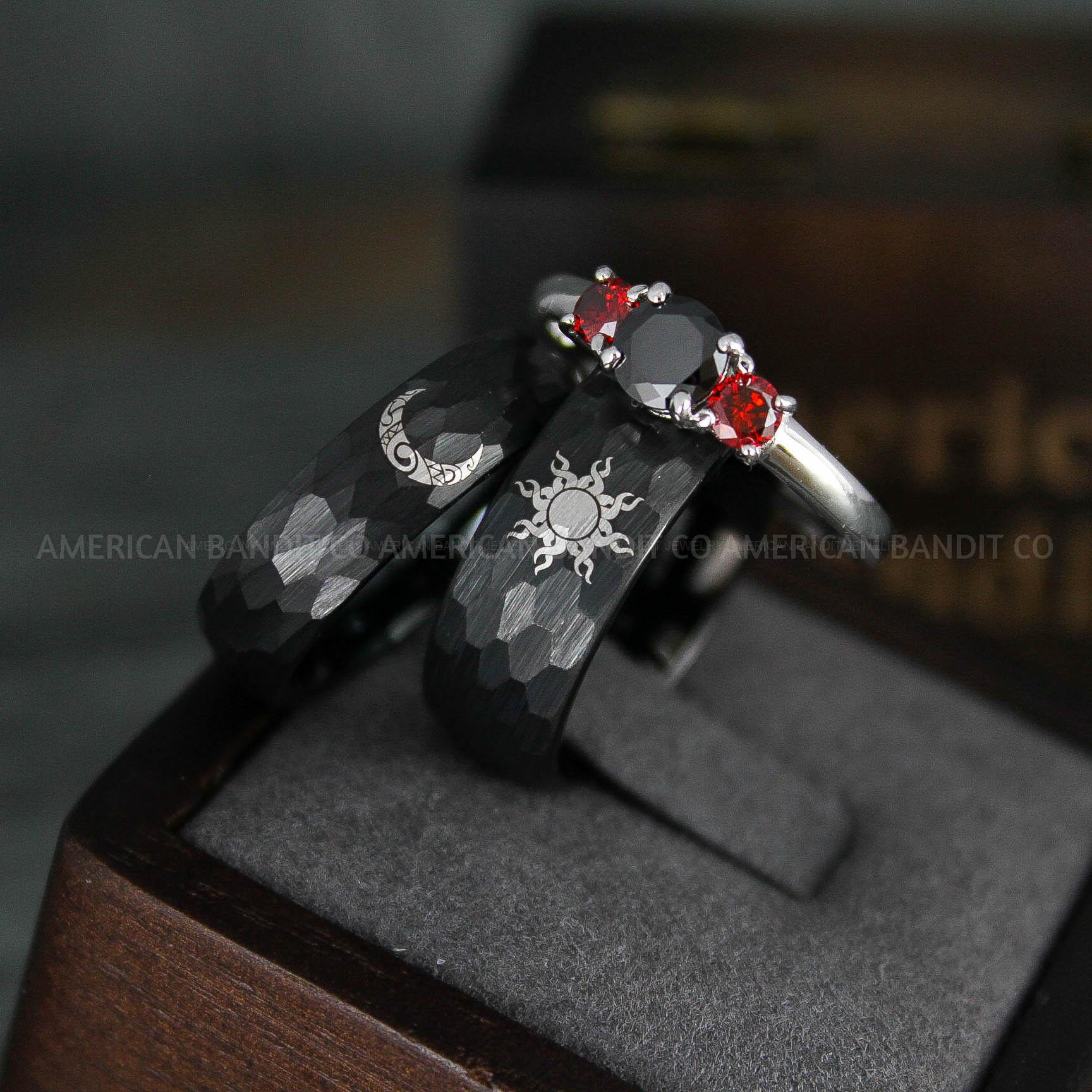 IMG_5768 Sun and Moon Rings, Sun and Moon Wedding Rings, Sun and Moon Wedding Bands, Sun and Moon Jewelry, Couple Rings, Matching Couple Rings - Image 1