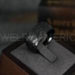 Hammered Ring, Black Wedding Ring, Black Wedding Band, Black Hammered Wedding Ring