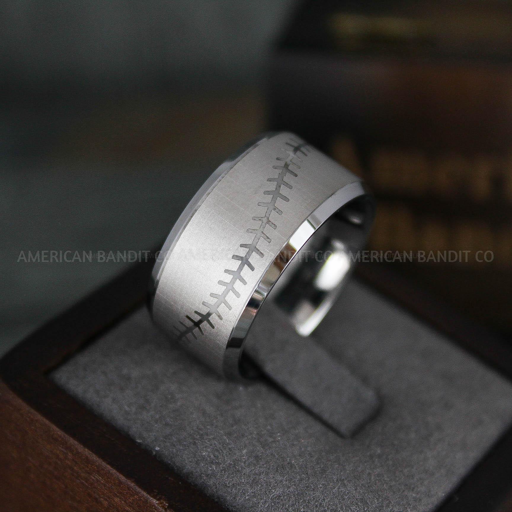 IMG_5777 Baseball Rings, Baseball Wedding Rings, Baseball Wedding Bands, Silver Baseball Rings, Silver Wedding Bands, Silver Baseball Wedding Bands, Baseball Jewelry - Image 1