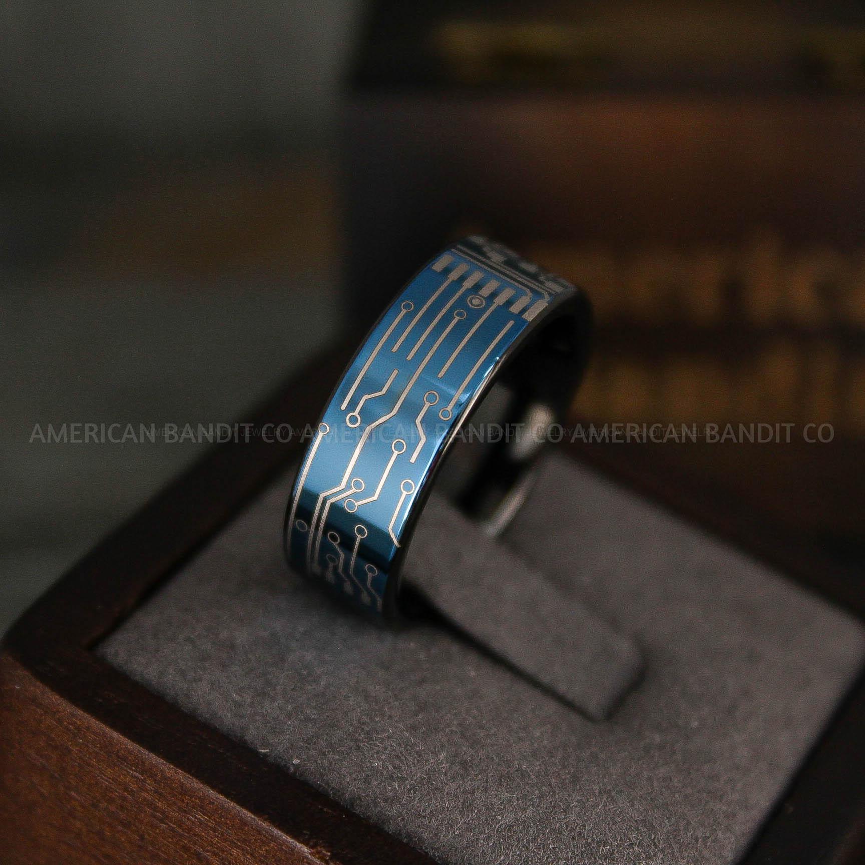 IMG_5779 Circuit Board Ring, Circuit Board Wedding Band, Gamer Ring, Gamer Wedding Band - Image 1