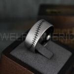 Baseball Rings, Baseball Wedding Rings, Baseball Wedding Bands, Black Baseball Rings, Black Wedding Bands, Black Baseball Wedding Bands, Baseball Jewelry