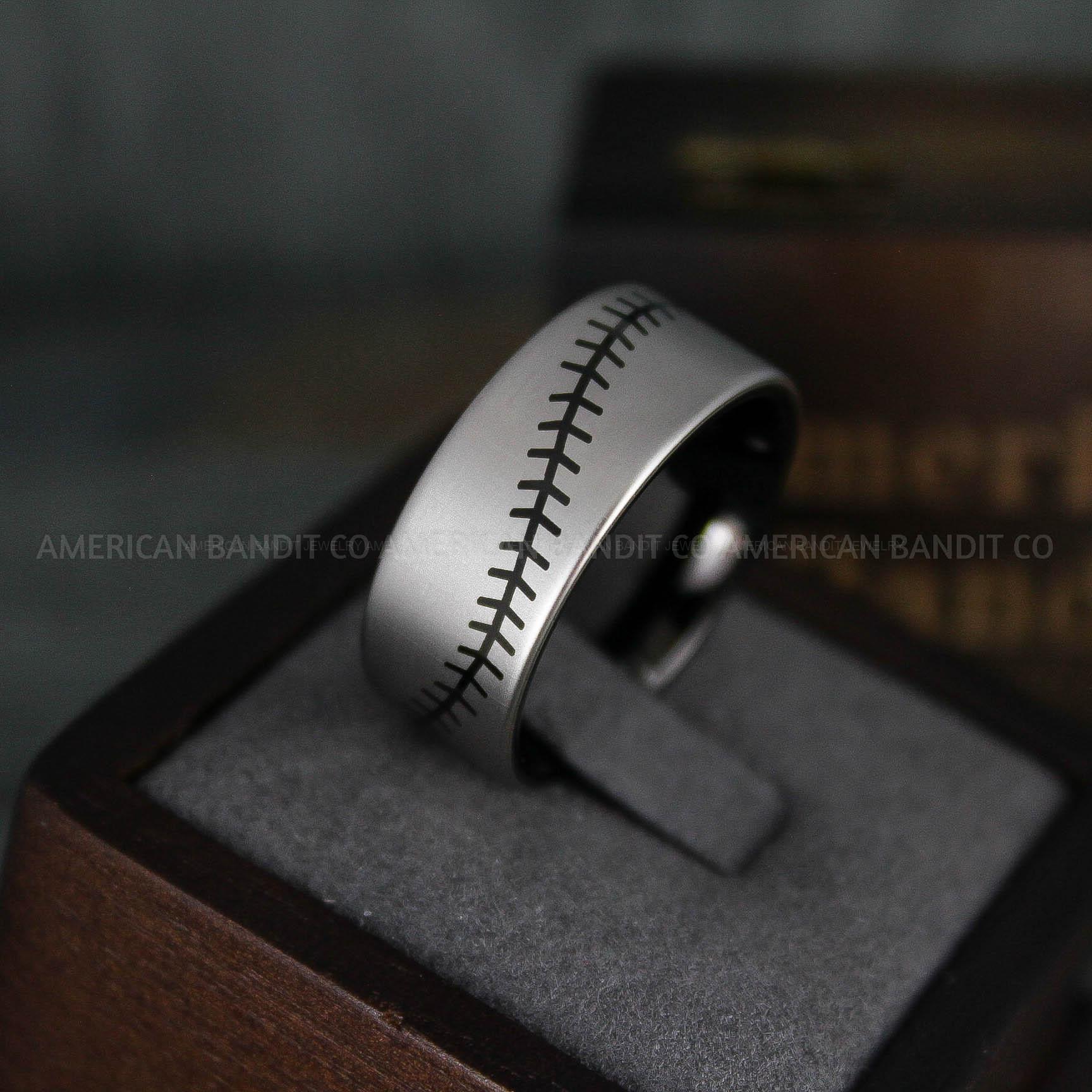 IMG_5783 Baseball Rings, Baseball Wedding Rings, Baseball Wedding Bands, Black Baseball Rings, Black Wedding Bands, Black Baseball Wedding Bands, Baseball Jewelry - Image 1