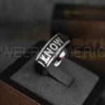 I Love You I Know Rings, Aurebesh Rings, Black Wedding Bands, Aurebesh Wedding Bands, Aurebesh Wedding Rings, Aurebesh Jewelry - Image 3