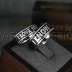 I Love You I Know Rings, Aurebesh Rings, Black Wedding Bands, Aurebesh Wedding Bands, Aurebesh Wedding Rings, Aurebesh Jewelry