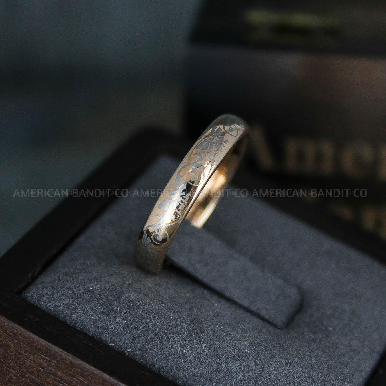 IMG_5792 Zelda Ring, Zelda Wedding Ring, Gamer Ring, Gamer Jewelry, Zelda Wedding Band, Gamer Wedding Ring, Rose Gold Wedding Ring - Image 1