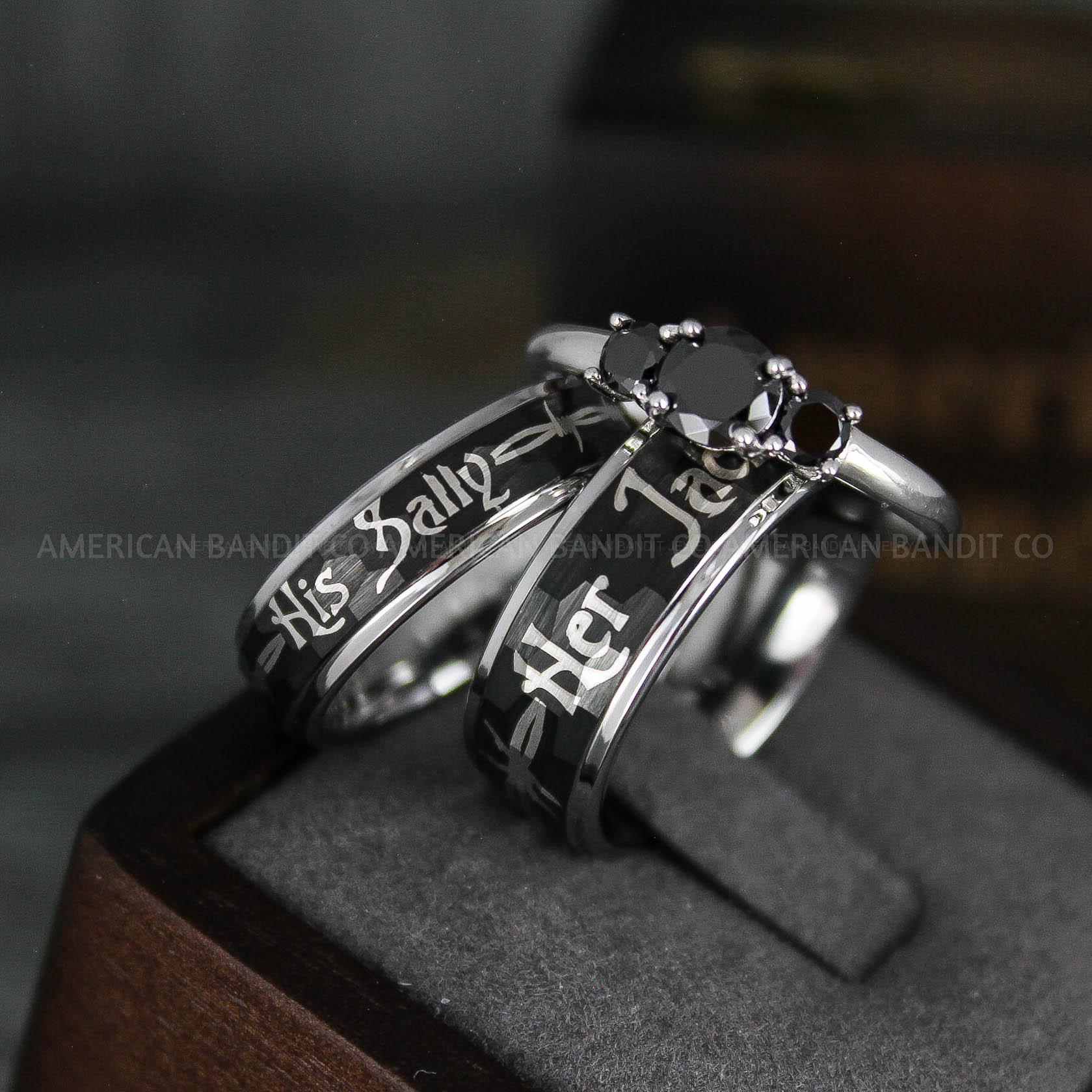 IMG_5802 Jack and Sally Rings, Jack and Sally Wedding Bands, Couple Rings, Jack and Sally Wedding Rings - Image 1