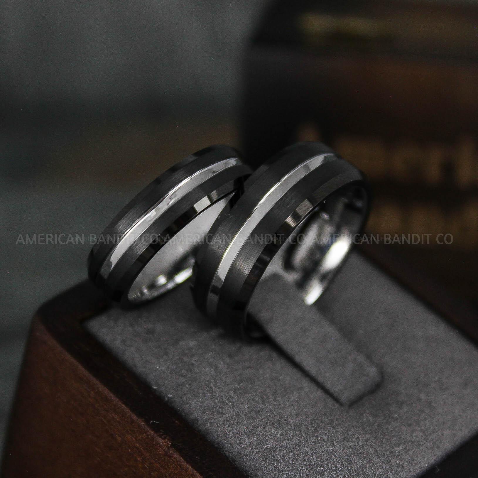 IMG_5818 Black Wedding Bands, Black Wedding Rings, Couple Rings, Matching Wedding Rings, Couple Jewelry - Image 1
