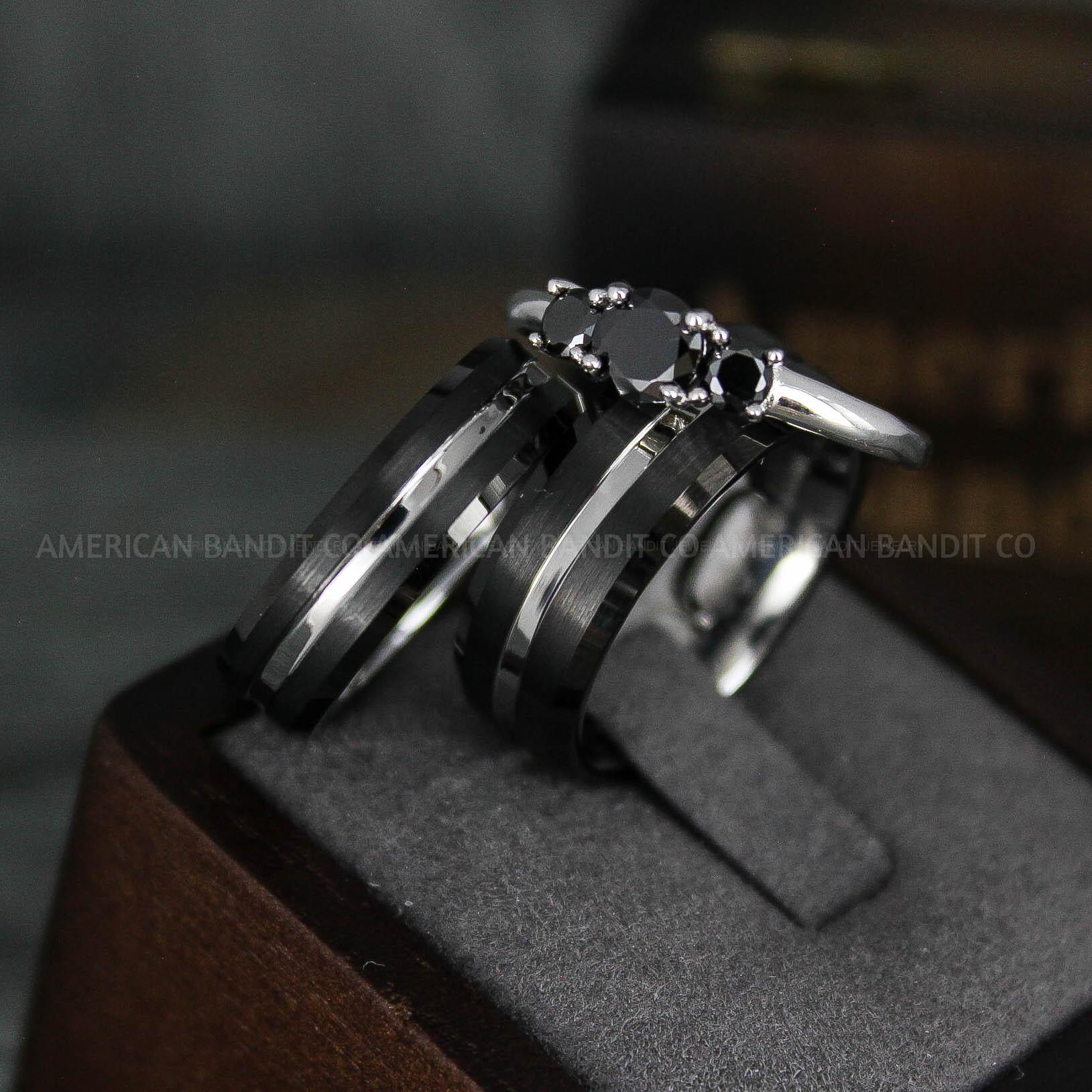 IMG_5819 Black Wedding Bands, Black Wedding Rings, Couple Rings, Matching Wedding Rings, Couple Jewelry - Image 1
