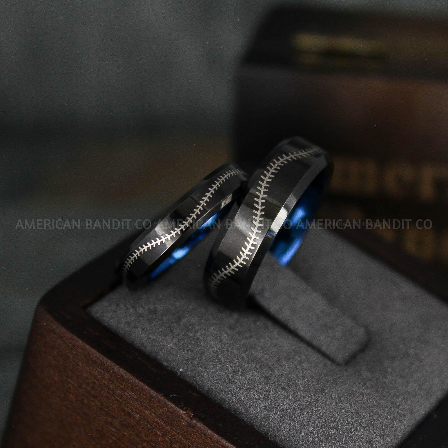 IMG_5831 Baseball Rings, Baseball Wedding Rings, Baseball Wedding Bands, Black Baseball Rings, Black Wedding Bands, Black Baseball Wedding Bands, Baseball Jewelry - Image 1