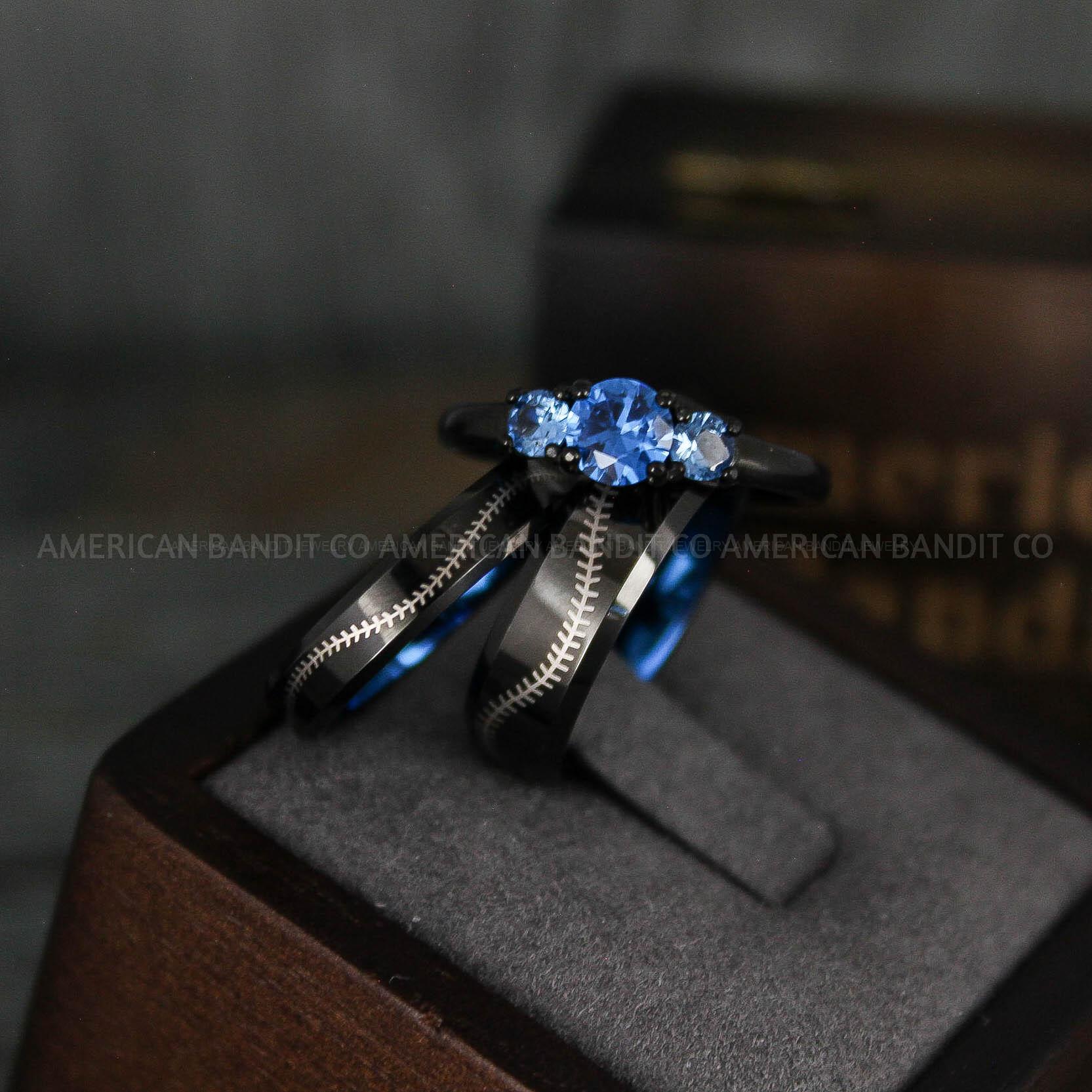 IMG_5832 Baseball Rings, Baseball Wedding Rings, Baseball Wedding Bands, Black Baseball Rings, Black Wedding Bands, Black Baseball Wedding Bands, Baseball Jewelry - Image 1