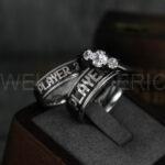 Player 1 Player 2 Rings, Gamer Rings, Couple Rings, Gamer Couple Wedding Bands, Gamer Wedding Rings