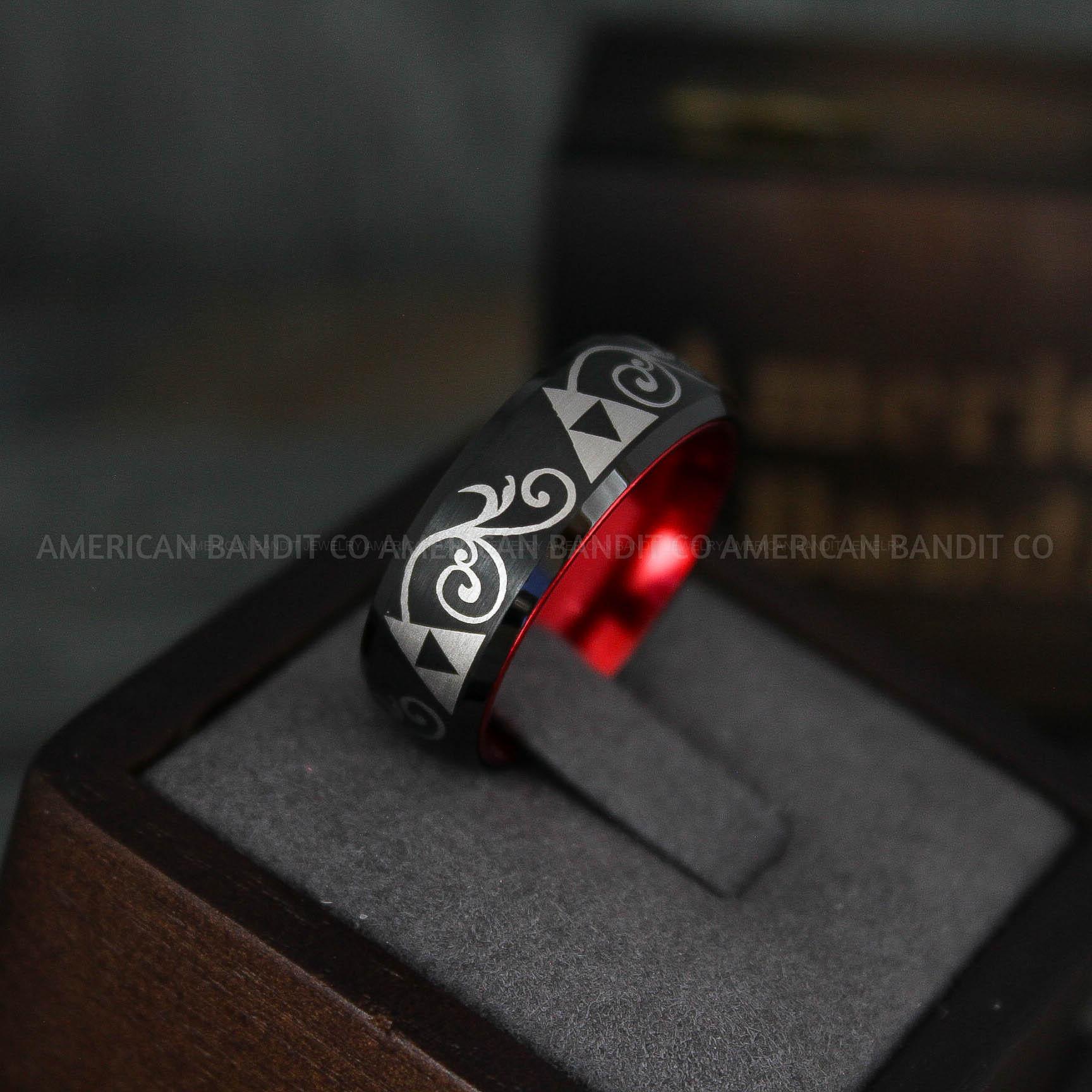 IMG_5860 Zelda Ring, Zelda Wedding Ring, Gamer Ring, Gamer Jewelry, Zelda Wedding Band, Gamer Wedding Ring, Black Wedding Ring - Image 1