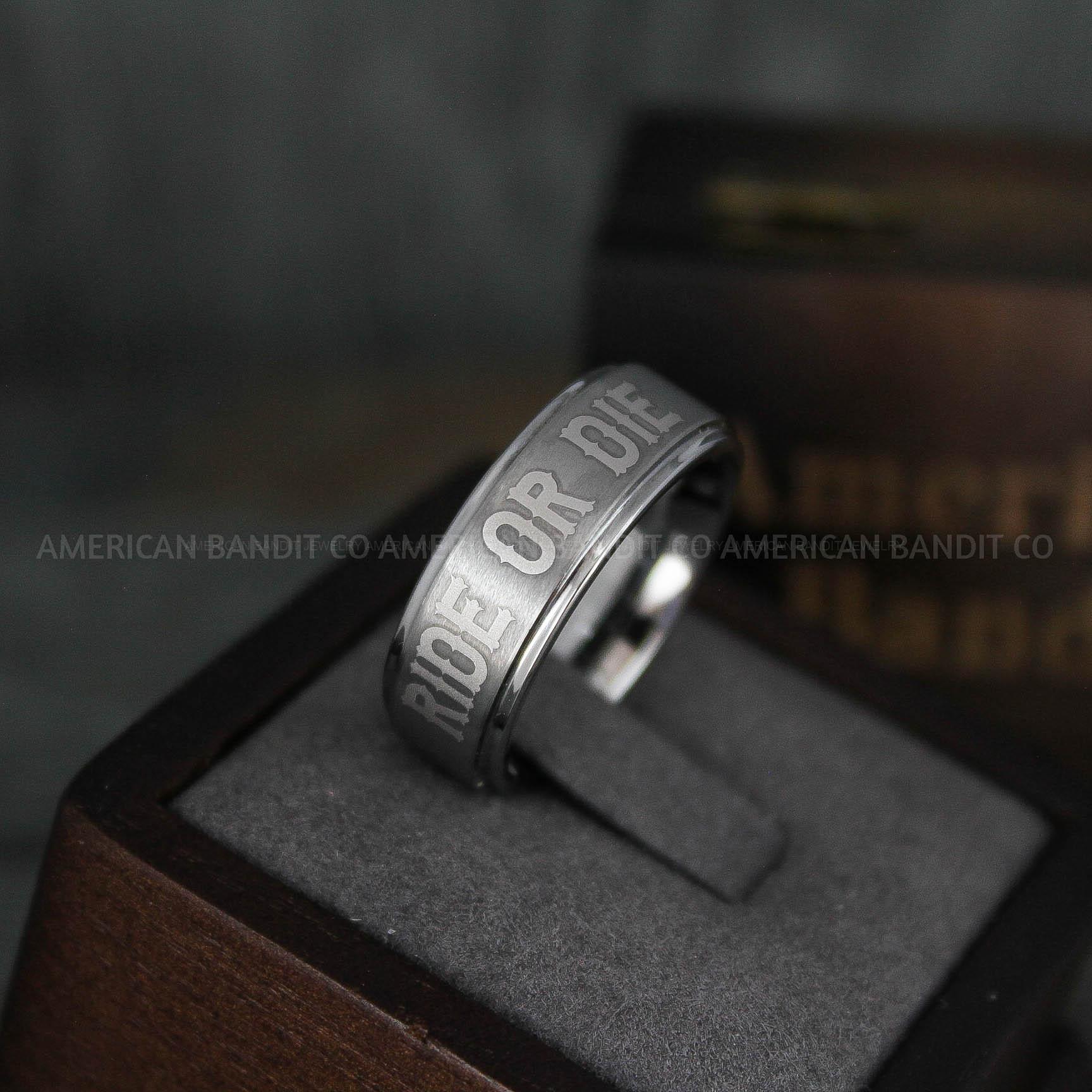 IMG_5862 Ride or Die Rings, Ride or Die, Ride or Die Wedding Rings, Ride or Die Wedding Bands, Silver Wedding Rings, Silver Wedding Bands, Biker Rings - Image 1