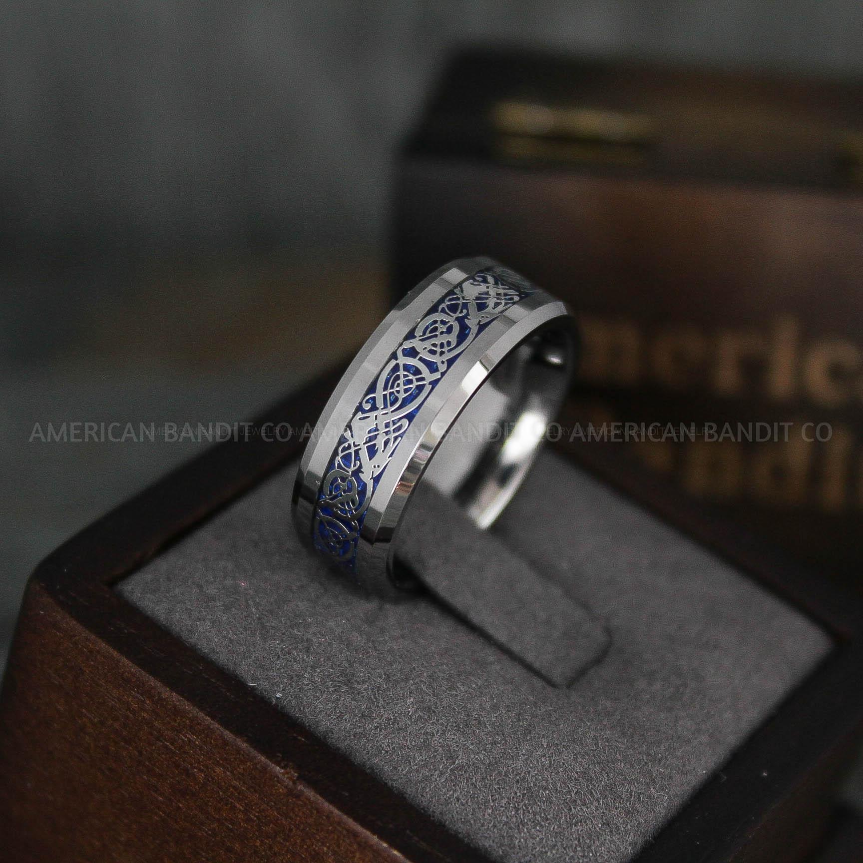 IMG_5875 Vikings Ring, Dragon Ring, Dragon Scroll Ring, Vikings Wedding Band, Silver Wedding Band - Image 1