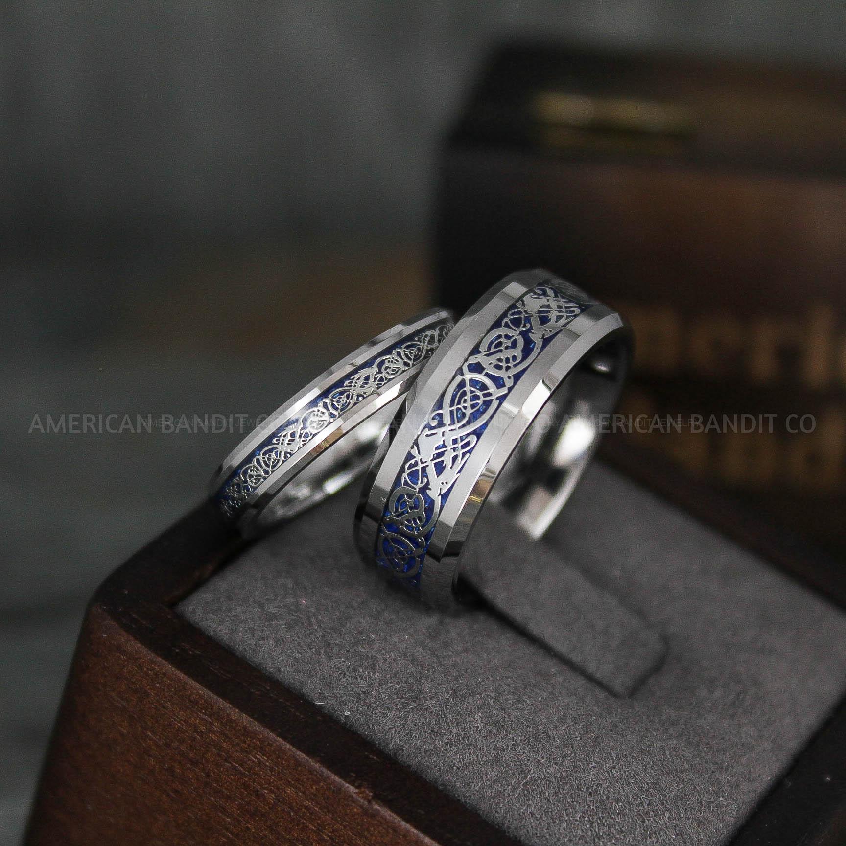 IMG_5876 Vikings Rings, Dragon Rings, Dragon Scroll Rings, Vikings Wedding Bands, Silver Wedding Bands - Image 1