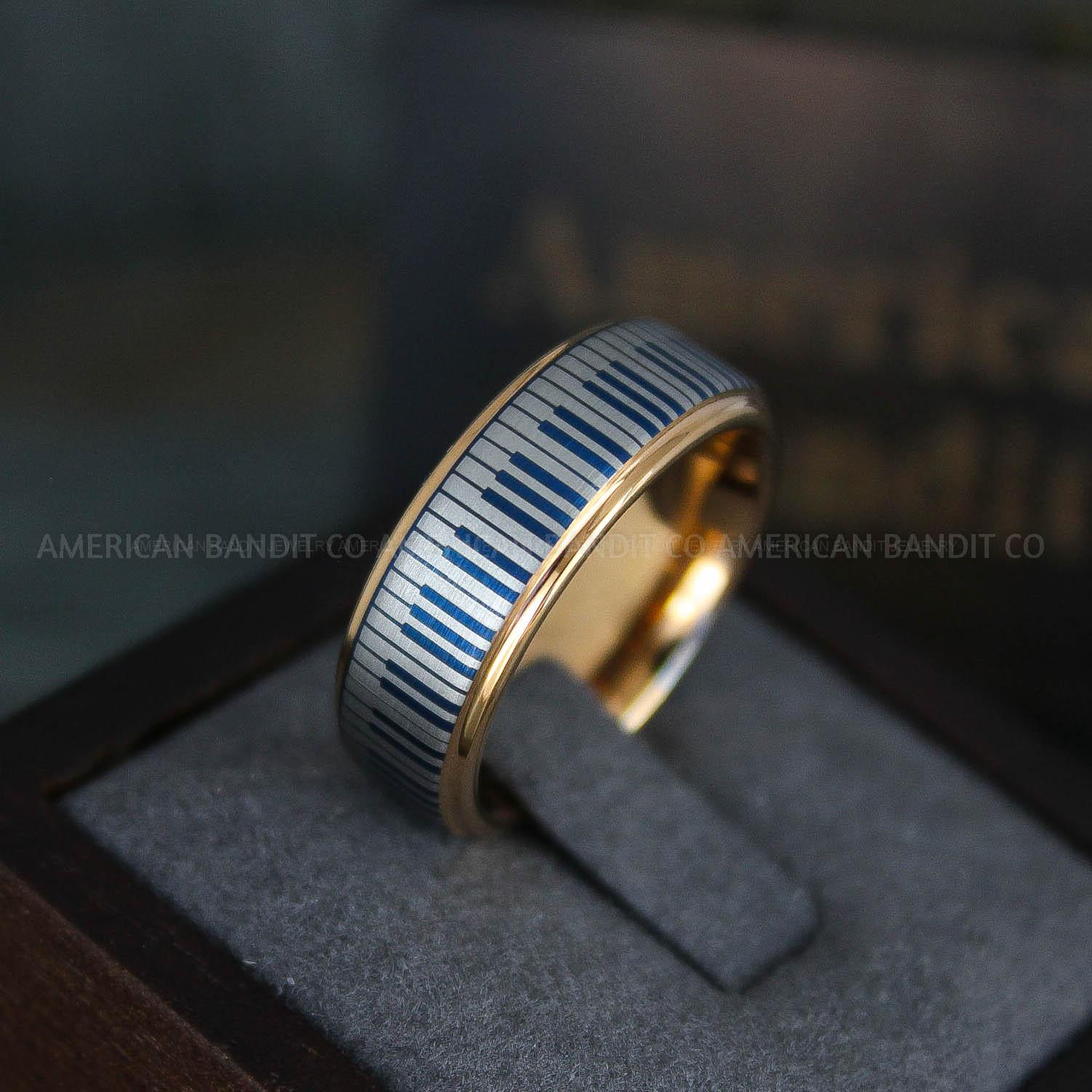 IMG_5914 Piano Key Ring, Music Ring, Music Score Ring, Music Jewelry, Music Notes Ring, Piano Jewelry, Piano Ring, Guitar Ring, Musician Ring, Musician Jewelry - Image 1