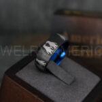 Penguin Ring, Penguin Jewelry, Penguins Wedding Ring, Penguins Wedding Band, Black Wedding Band, Black Wedding Ring, Penguins Jewelry