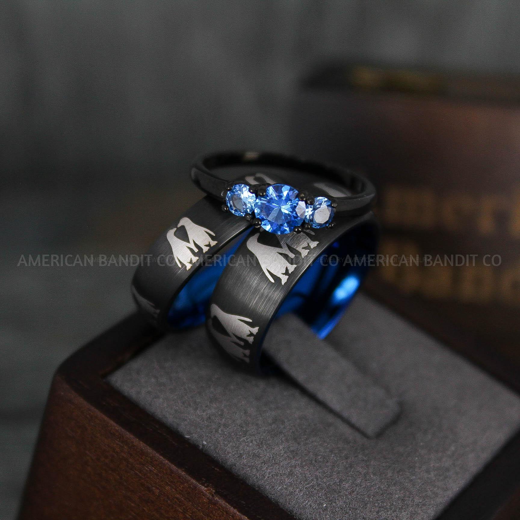 IMG_5950 Penguin Rings, Couple Rings, Penguin Jewelry, Penguins Wedding Rings, Penguins Wedding Bands, Black Wedding Bands, Black Wedding Rings, Penguins Jewelry - Image 1