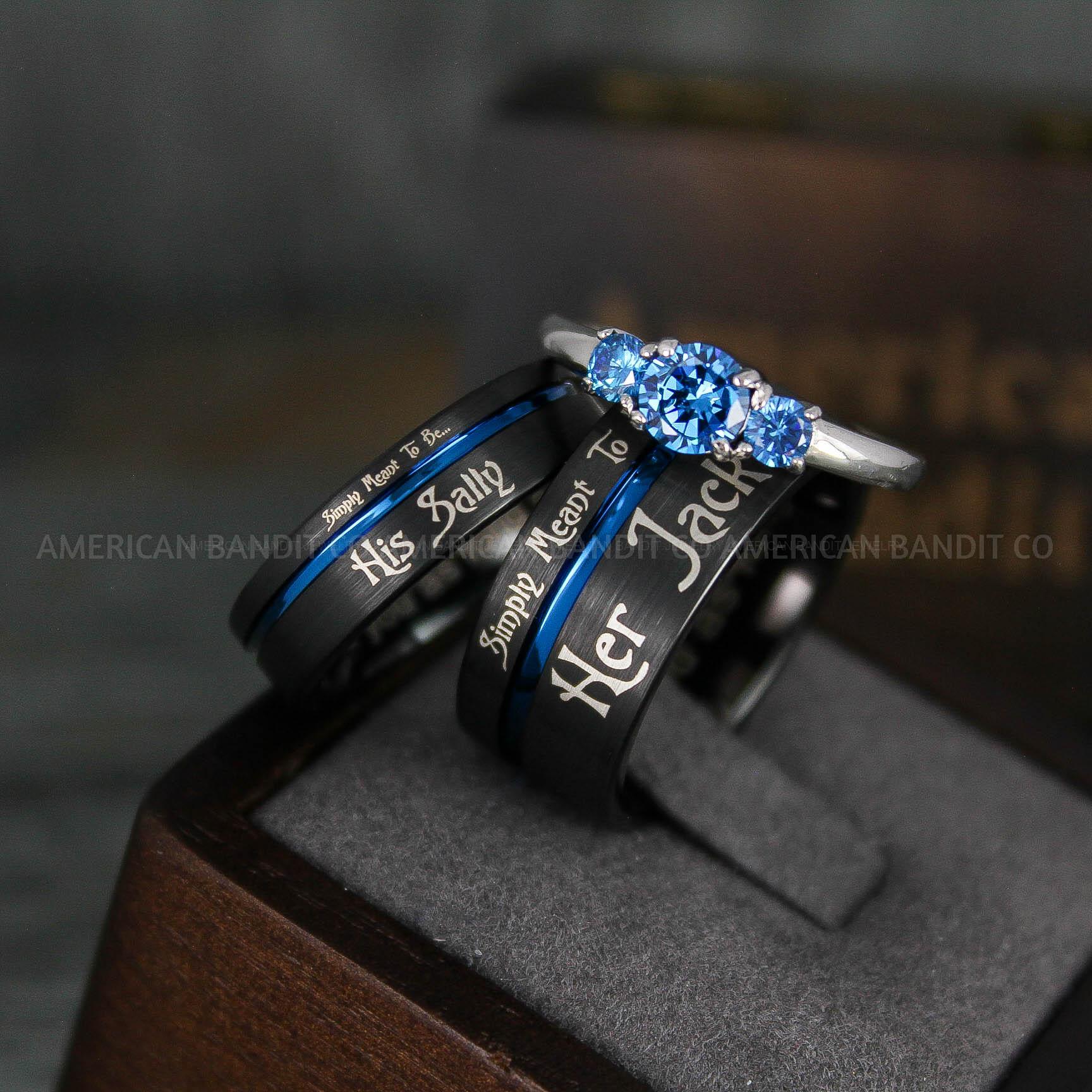 IMG_5964 Jack and Sally Rings, Jack and Sally Wedding Bands, Couple Rings, Jack and Sally Wedding Rings - Image 1