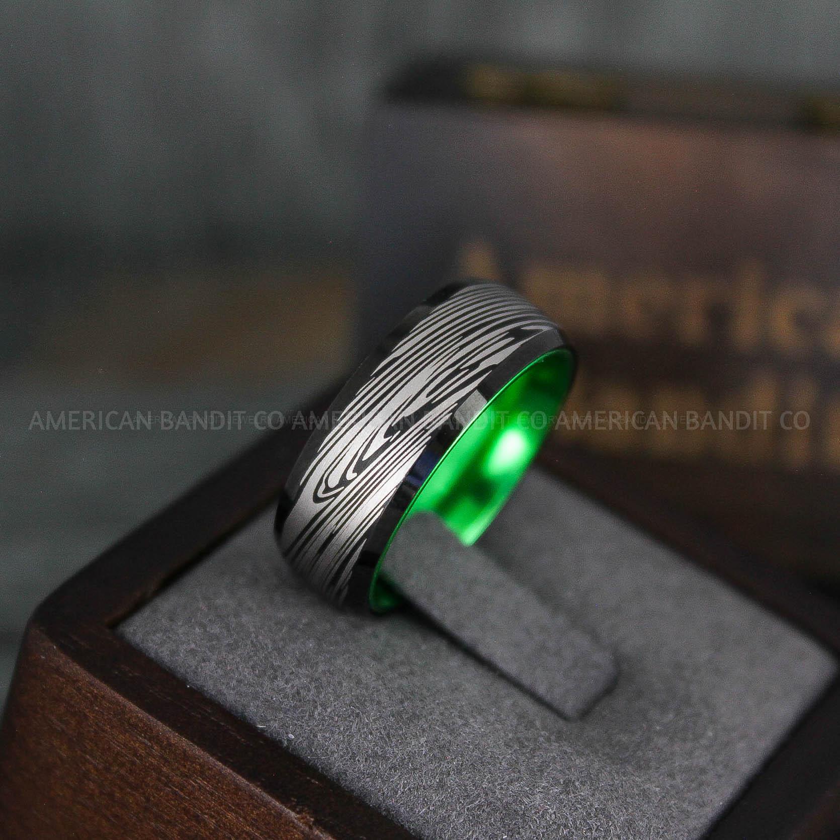 IMG_5970 Damascus Steel Ring, Damascus Steel Wedding Ring, Damascus Steel Wedding Band, Black Wedding Ring, Black Damascus Steel Wedding Ring - Image 1