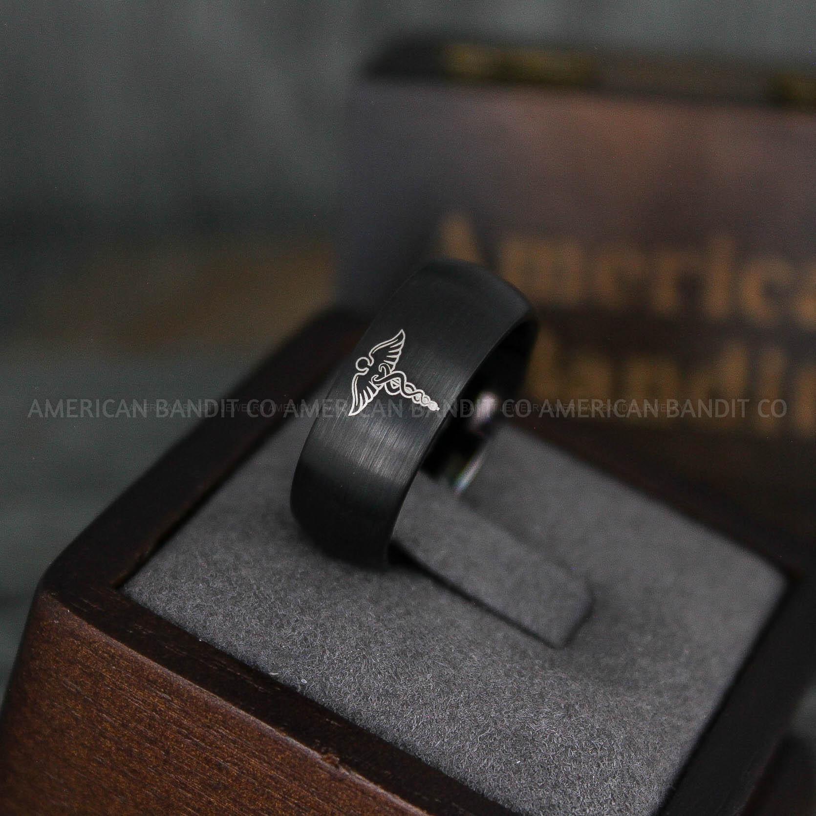 IMG_5973 Caduceus Ring, Doctor Ring, Medic Ring, Paramedic Wedding Ring, Medic Ring, Medic Jewelry, Paramedic Jewelry - Image 1