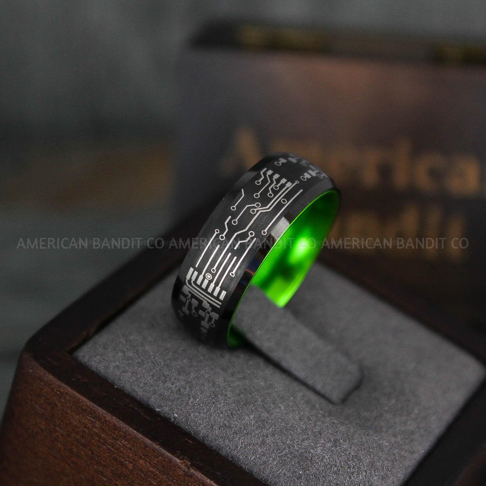 IMG_5976 Circuit Board Ring, Circuit Board Wedding Band, Gamer Ring, Gamer Wedding Band - Image 1