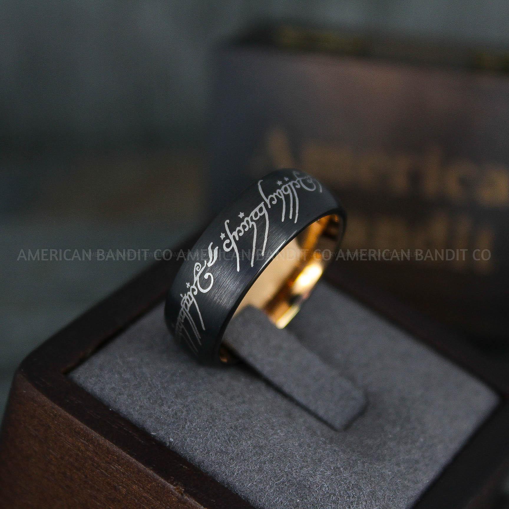 IMG_5987 Elvish Ring, Elvish Wedding Ring, Elvish Wedding Band, Elvish Jewelry, Black Wedding Ring - Image 1