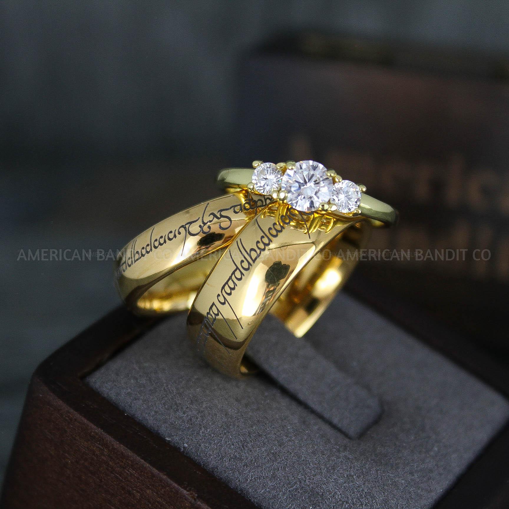 IMG_5993 Elvish Rings, Elvish Wedding Rings, Elvish Wedding Bands, Elvish Jewelry, Gold Wedding Rings - Image 1