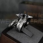 Zelda Rings, Zelda Wedding Rings, Gamer Rings, Gamer Jewelry, Zelda Wedding Bands, Gamer Wedding Rings, Black Wedding Rings