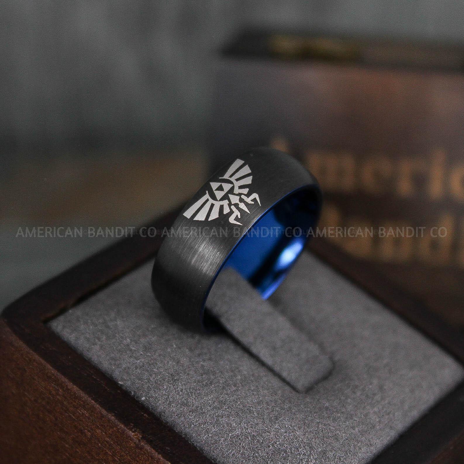 IMG_6034 Zelda Ring, Zelda Wedding Ring, Gamer Ring, Gamer Jewelry, Zelda Wedding Band, Gamer Wedding Ring, Black Wedding Ring - Image 1