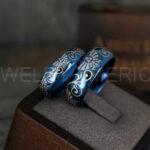 Zelda Rings, Zelda Wedding Rings, Gamer Rings, Gamer Jewelry, Zelda Wedding Bands, Gamer Wedding Rings, Blue Wedding Rings - Image 3