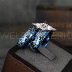 Zelda Rings, Zelda Wedding Rings, Gamer Rings, Gamer Jewelry, Zelda Wedding Bands, Gamer Wedding Rings, Blue Wedding Rings