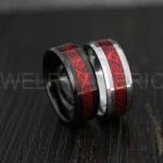 Vikings Ring, Dragon Ring, Dragon Scroll Ring, Vikings Wedding Band, Black Wedding Band - Image 2