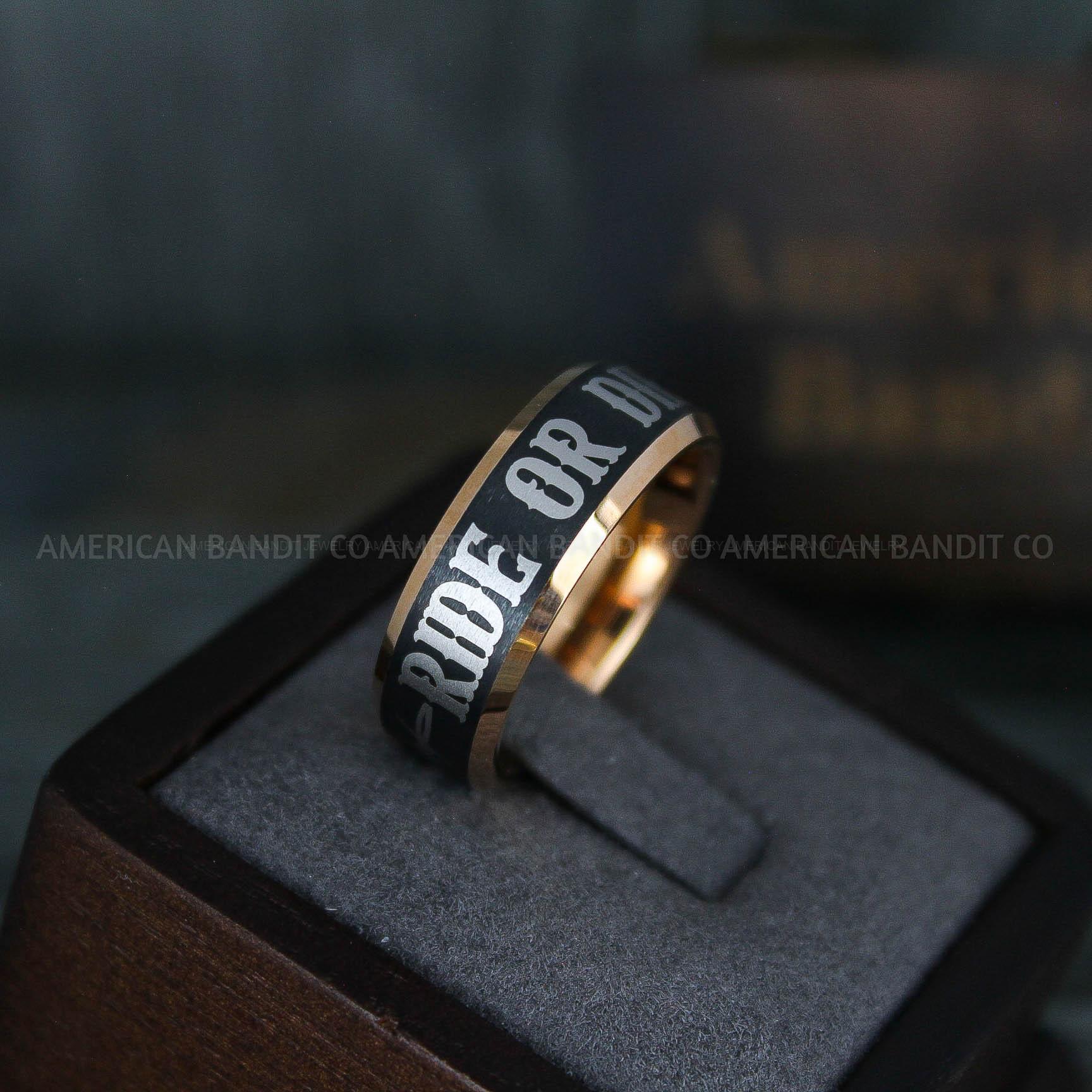 IMG_6073 Ride or Die Rings, Ride or Die, Ride or Die Wedding Rings, Ride or Die Wedding Bands, Black Wedding Rings, Black Wedding Bands, Biker Rings - Image 1