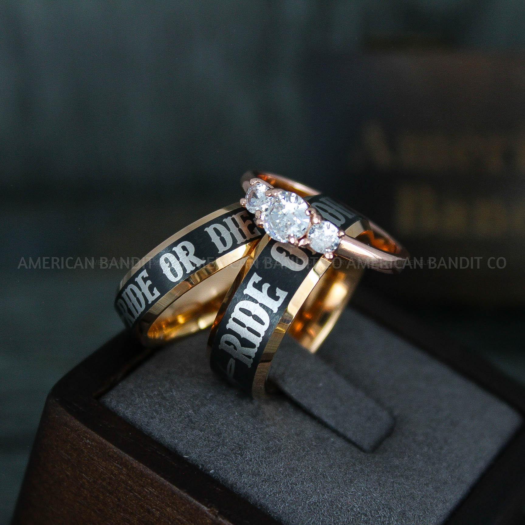 IMG_6075 Ride or Die Rings, Ride or Die, Ride or Die Wedding Rings, Ride or Die Wedding Bands, Black Wedding Rings, Black Wedding Bands, Biker Rings - Image 1